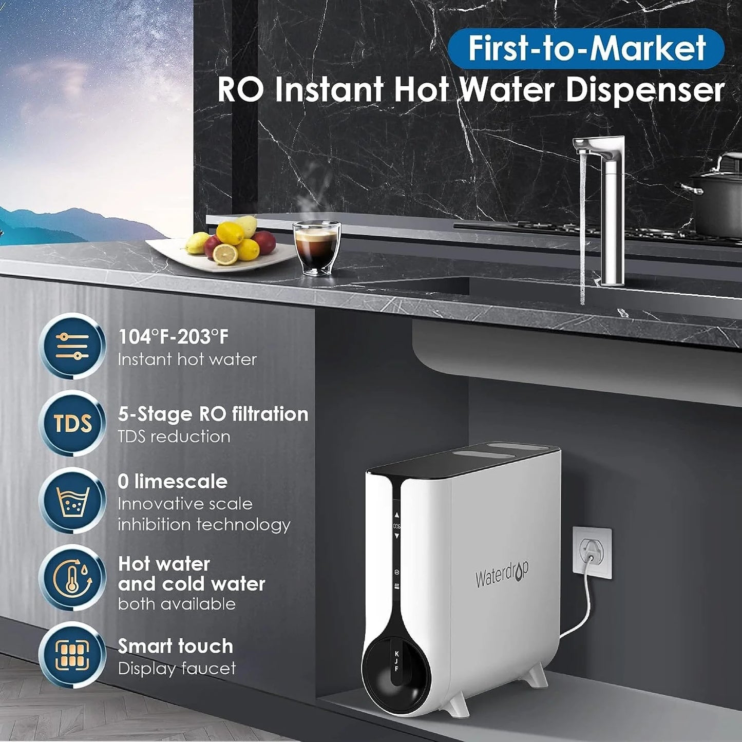 Waterdrop dispenzer za instant vruću vodu, sustav obrnute osmoze K6